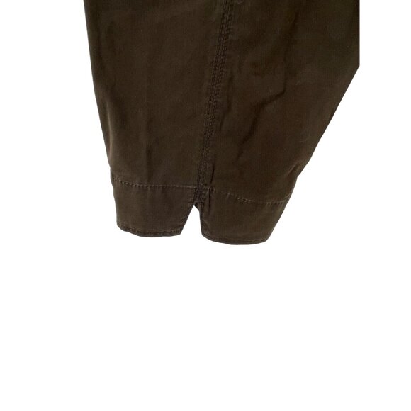 Ann Taylor Loft Women's Brown Wide Leg Cropped Khaki Pants Buttons Size 14 - Picture 6 of 13